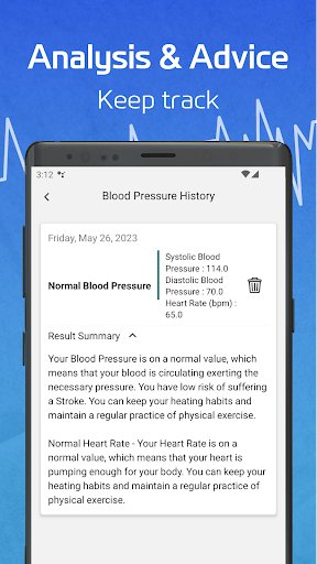 Screenshot Blood Pressure App - BP log