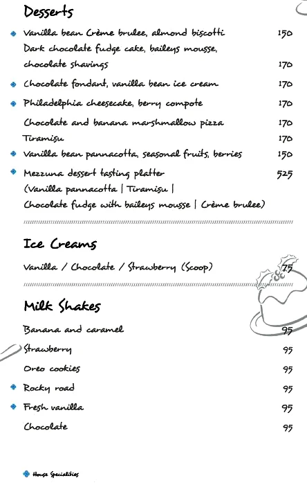 Cafe Mezzuna menu 