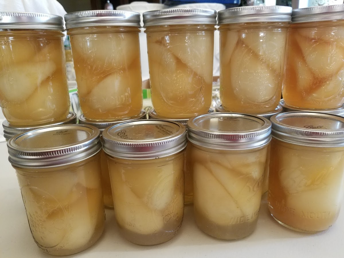 Homestead canned Bartlett pears.