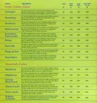 The Cake World menu 2