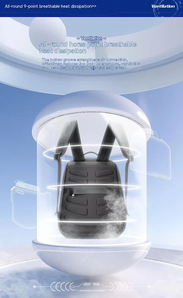 Mochila impermeable de gran capacidad para hombre, de alta gama y diseño e-sports. Ideal para profesionales que buscan estilo y protección.