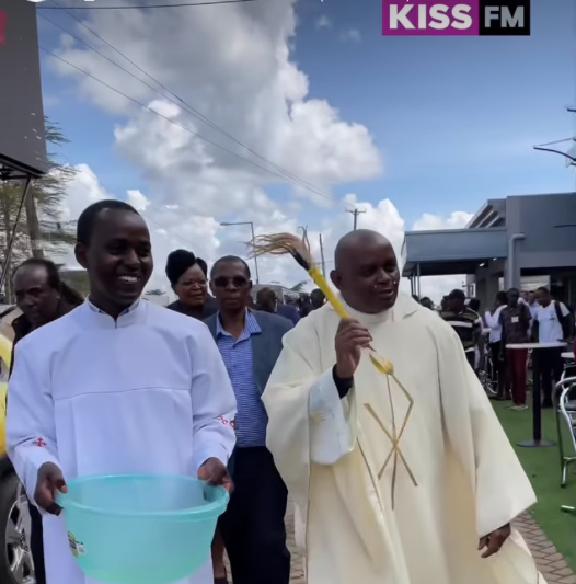 Priest blessing Quiver LOunge during its grand reopening . Pastor T now says the pastors are helping spread immorality.