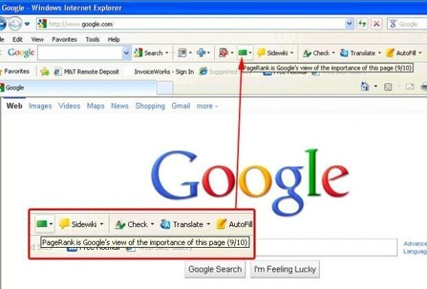 pagerank toolbar