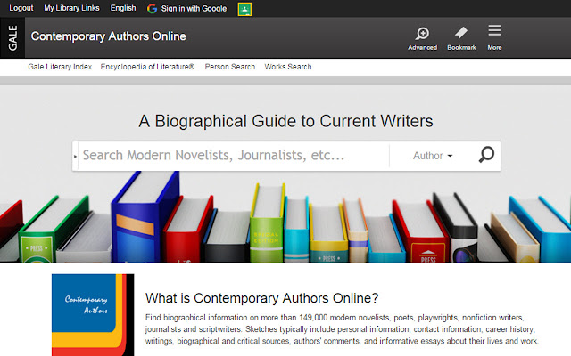 Contemporary Authors Online chrome extension