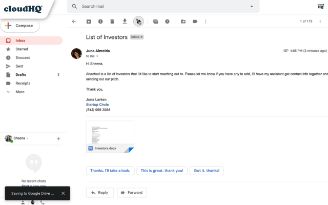 Save Emails to Google Drive by cloudHQ Preview image 4