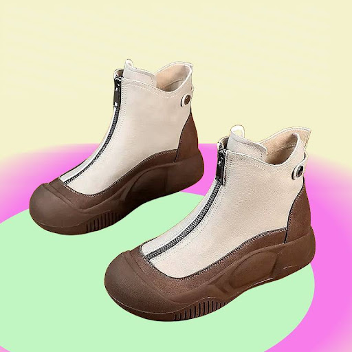 Title 5, Thick Bottom Casual Martin Boots Leather Bootie...