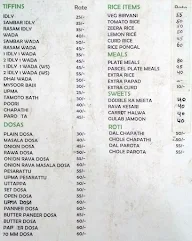 Sri Sai Raghavendra Udipi Veg menu 1