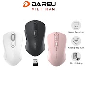 Chuột Không Dây Dareu Lm115G Pink / Black / White - Kết Nối Xa 10M