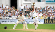 Hashim Amla dances down the wicket to hit Liam Dawson for four runs during day three of the  second Test  between England and South Africa, at Trent Bridge, Nottingham,  yesterday. The wicketkeeper is Jonathan Bairstow.