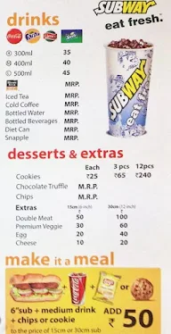 Subway menu 3