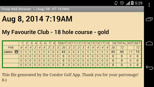 Condor Golf App