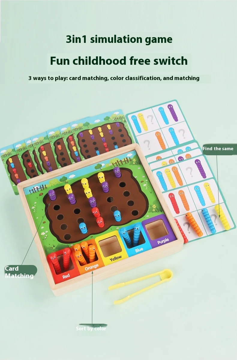 Title 9, Wooden Bug Catching Classification Matching Gam...