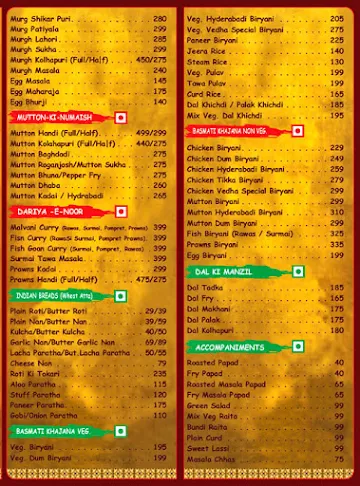 Vedha menu 