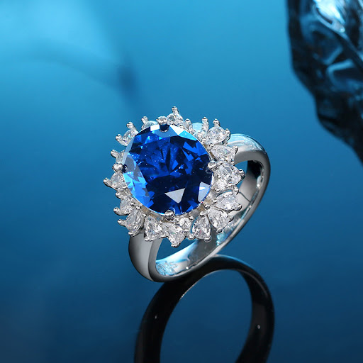 Title 3, S925 Sterling Silver High Carbon Rhinestone Rin...