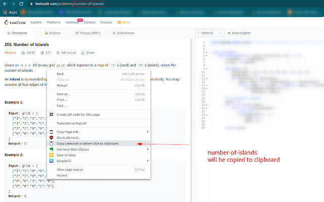 Leetcode Copy Problem Title chrome extension