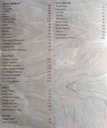 Jaipur Garden menu 