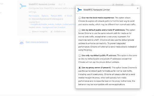 WebRTC Network Limiter