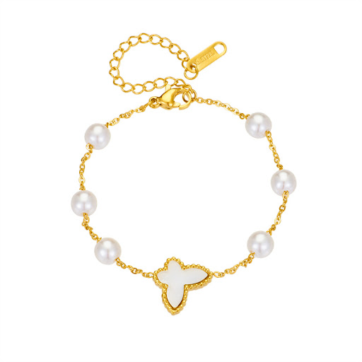 Title 1, Simple White Shell Butterfly Pearl Bracelet For...