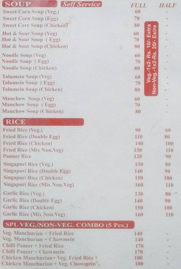 Unique Snacks House menu 