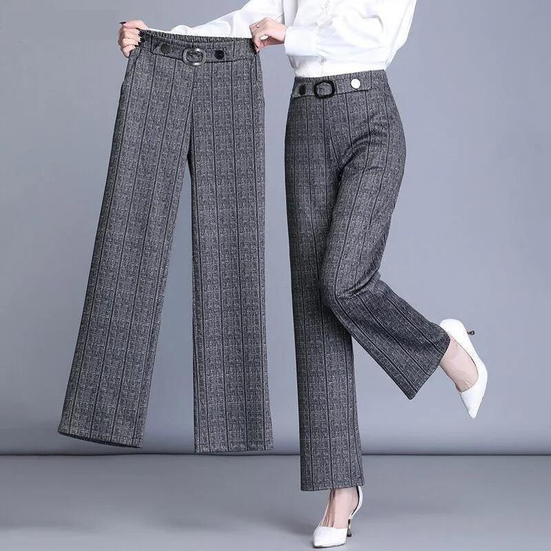 Pantalones Anchos de Talle Alto Plus Size para Mujer, Casuales, Rectos, Cómodos, Estilo Holgado, Perfectos para el Día a Día