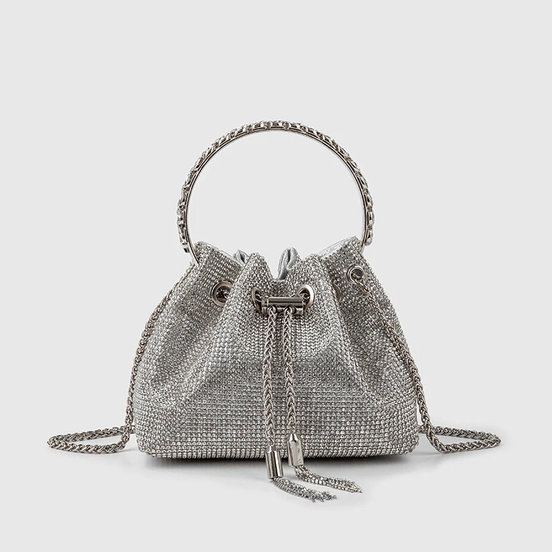 Title 4, Bolsa feminina de ombro com corrente de strass,...