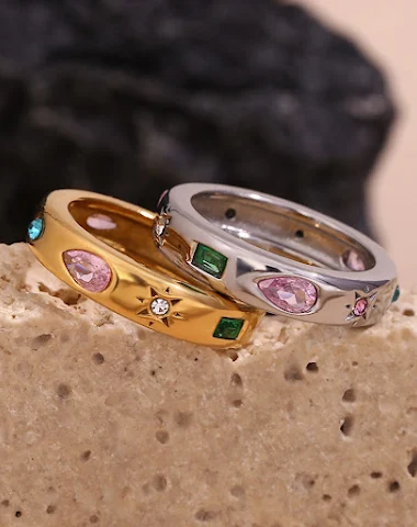 Water Drop Geometry Color Zircon Ri - 2