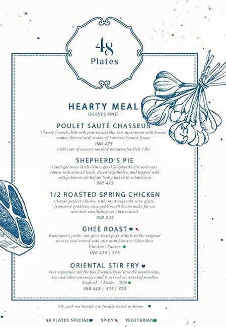 48 Plates menu 