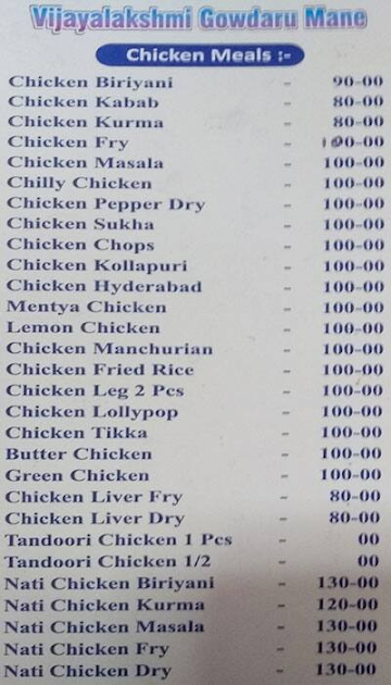 VijayaLakshmi Gowdrumane menu 