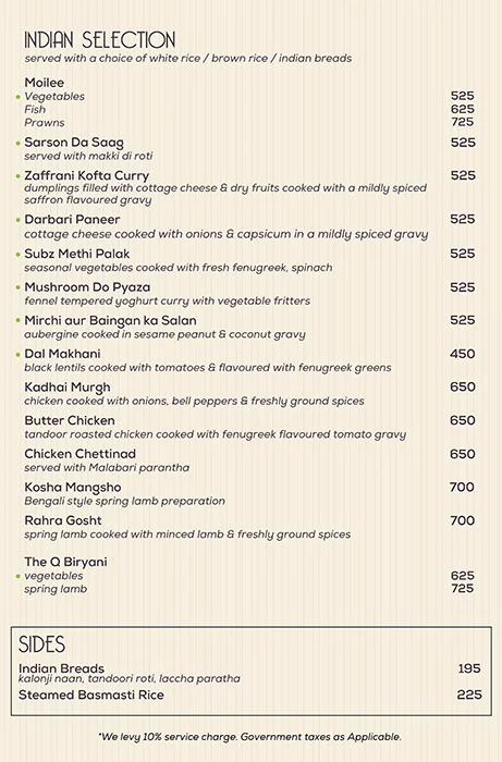 Cafe Reed menu 