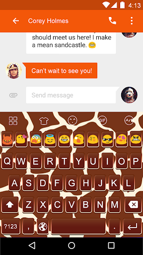 Brown Block-Love Gifs Keyboard