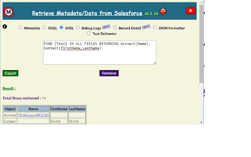 Retrieve Metadata/Data from Salesforce