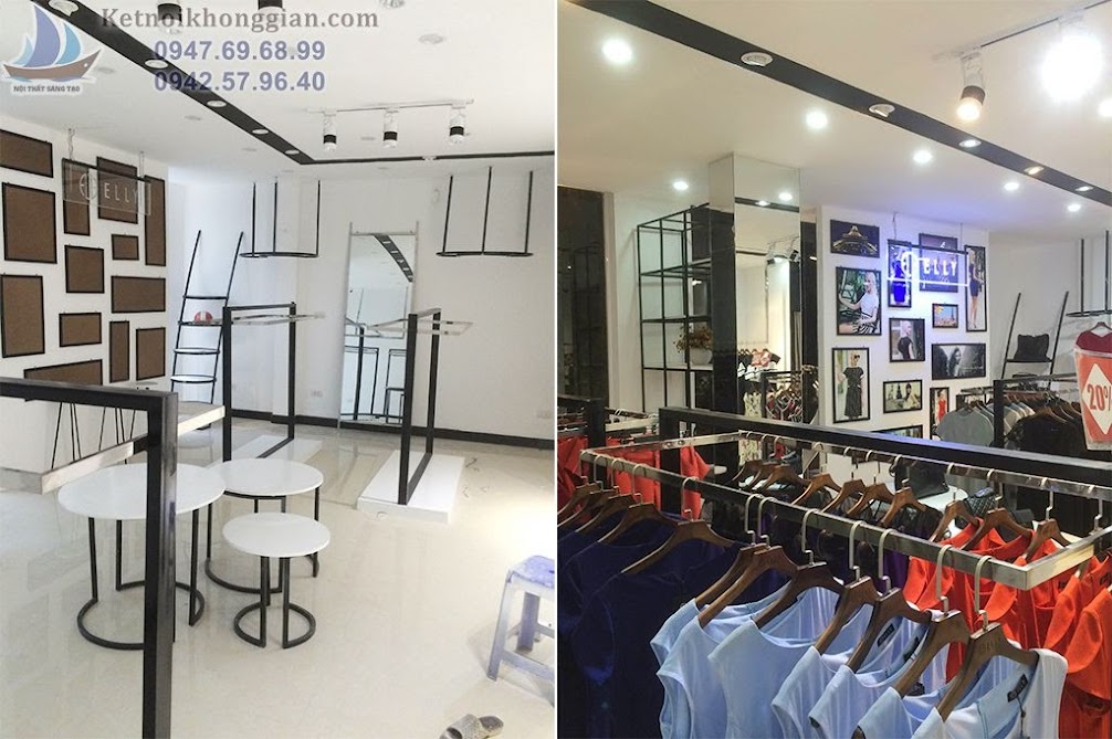 thiết kế thi công nội thất shop thời trang ấn tượng