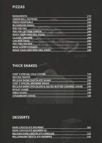 Night Diner menu 