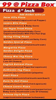 99 @ Pizza Box menu 1