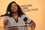 Former politician Mbali Ntuli at the launch of Ground Work Collective, a non-profit that aims to empower communities through political education, in Johannesburg on April 18 2023.