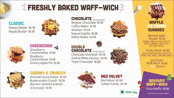 The Belgian Waffle Co menu 