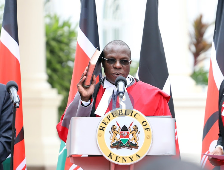 Court of Appeal Judge George Odunga during swearing ceremony at State House, Nairobi on September 14, 2022