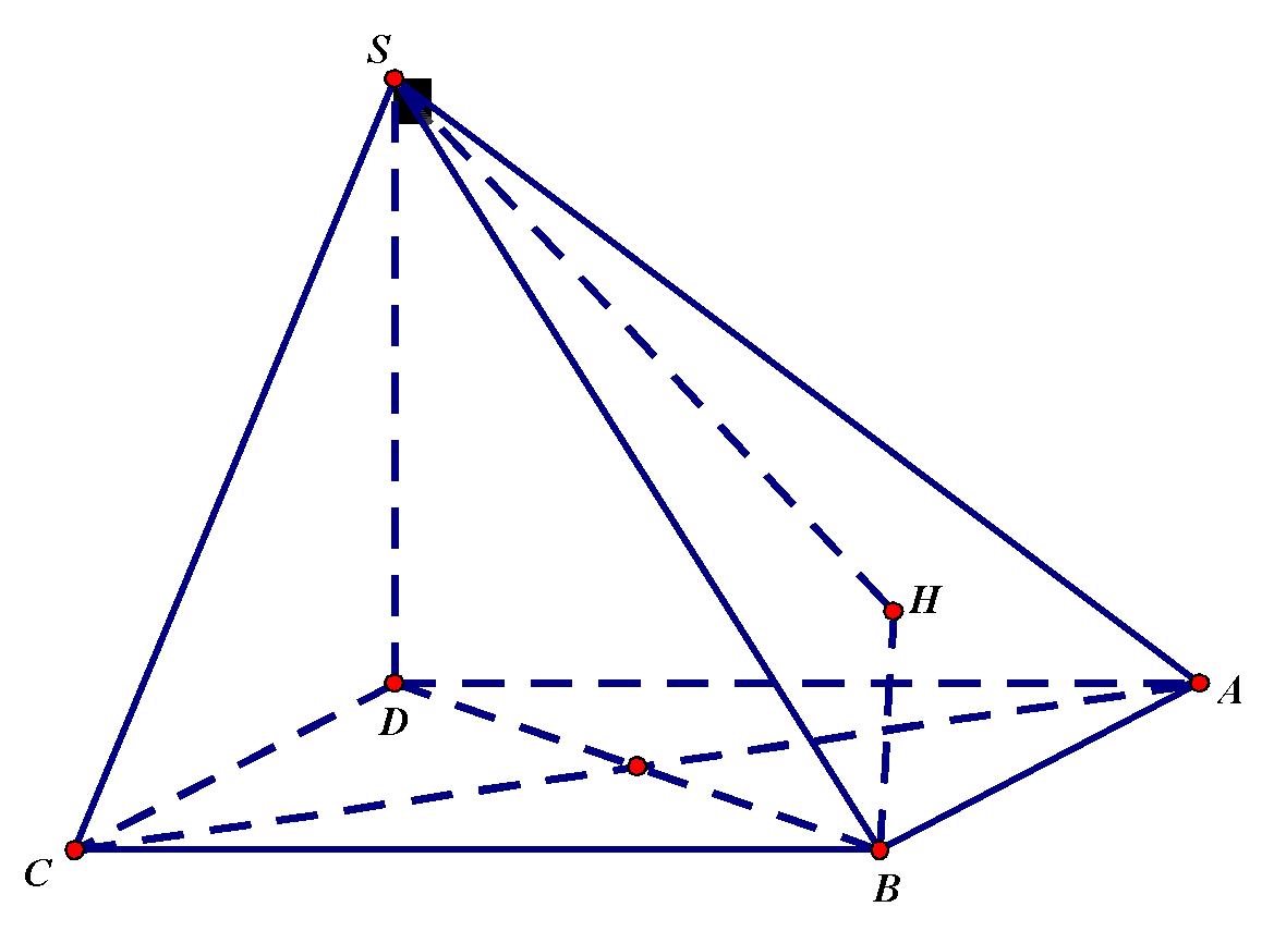 Cho hình chóp (S.ABC) có (AB = a), (AC = asqrt 3 ), (SB > 2a) và (widehat {ABC} = widehat {BAS} = widehat {BCS} = 90^circ ), sin của góc giữa đường thẳng (SB) và mặt phẳng (left( {SAC} right)) bằng (frac{{sqrt {11} }}{{11}}). Tính thể tích khối chóp (S.ABC).</p> 1