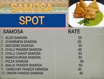 Samosa Spot menu 