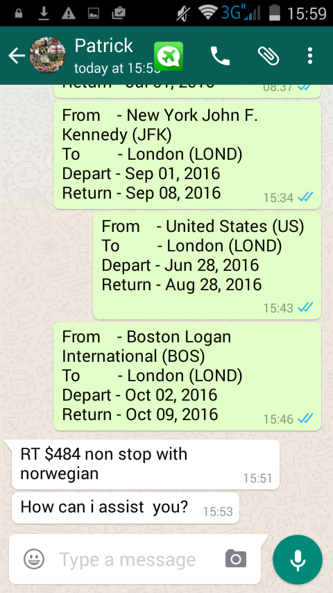Cheap Flights Messenger Screen 2