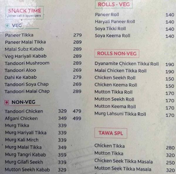 rajdoot restaurant menu 