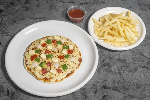 Paneer Delight Pizza With Fries