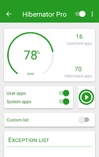 Hibernator : Hibernate running apps & save battery Screenshot