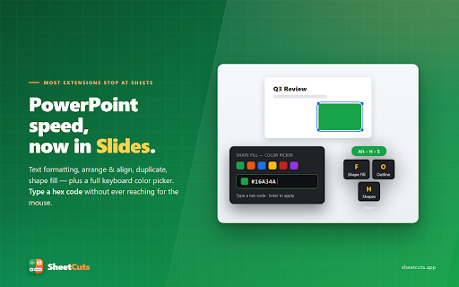 SheetCuts – Excel & PowerPoint Alt-Key Shortcuts for Sheets & Slides screenshot 4