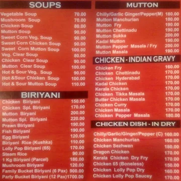 R K Biriyani menu 