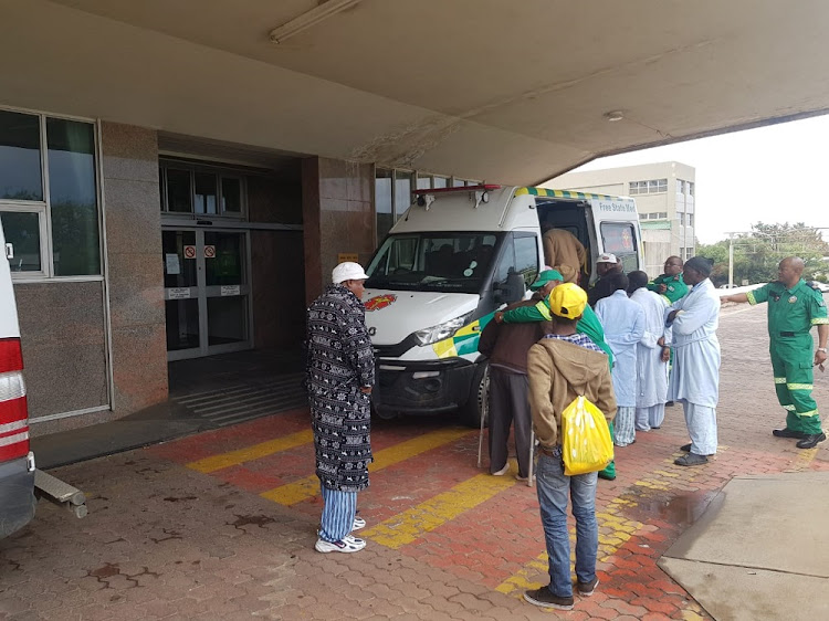 Free State patients transported to vote from hospital yesterday.