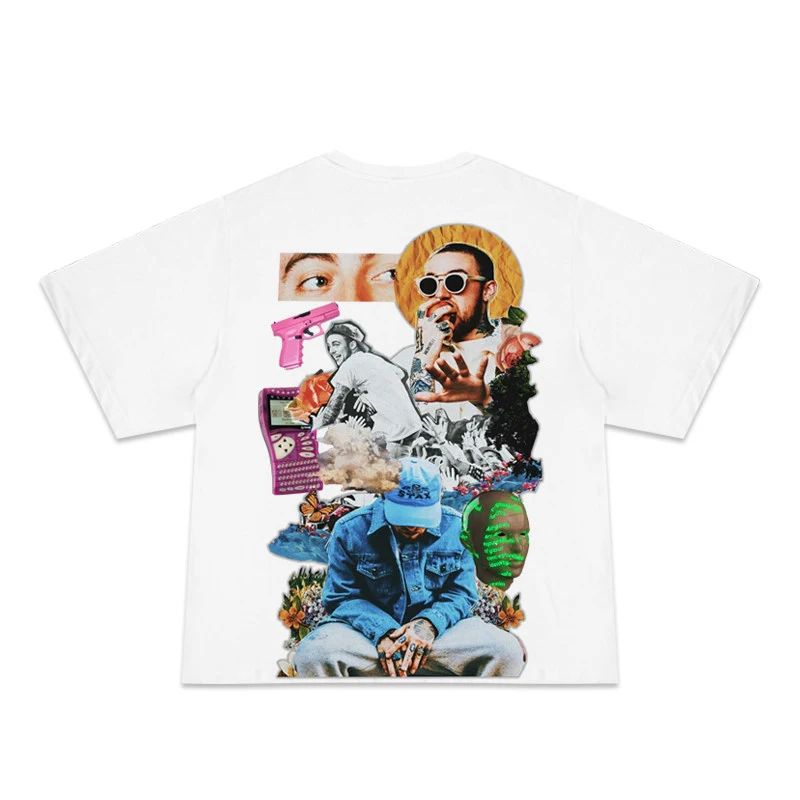 Portrait Printing Os Drop-shoulder Short-sleeved T-shirt Top