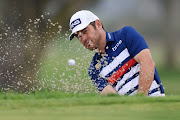 Louis Oosthuizen of South Africa plays a shot from a bunker on the sixth hole during the second round of the 2021 U.S. Open at Torrey Pines Golf Course (South Course) in San Diego, California on June 18, 2021.