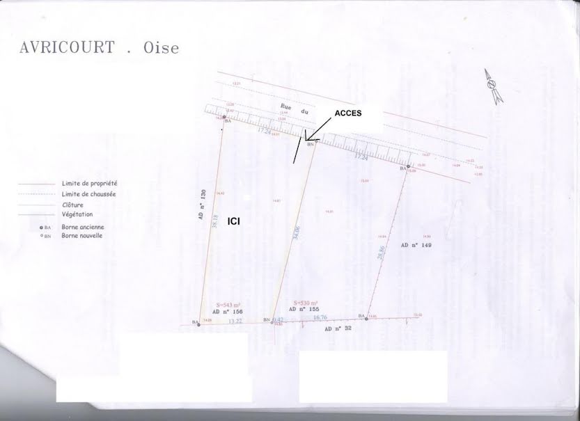 Vente terrain  570 m² à Avricourt (60310), 41 000 €