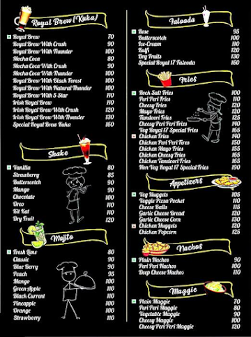 Royal 17 Cafe menu 